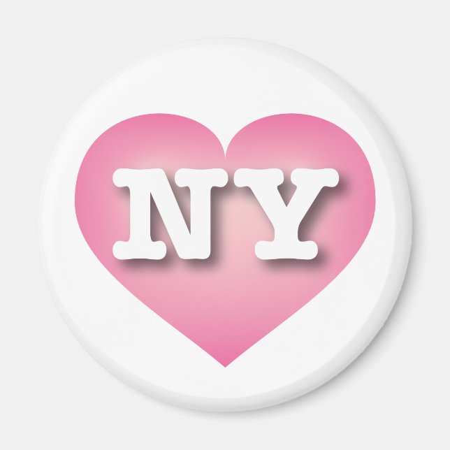 New York Rosa Fade Heart - I kärlek NY Magnet (Framsidan)