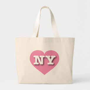 New York Rosa Heart - I kärlek NY Jumbo Tygkasse
