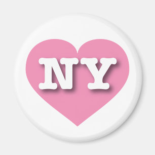New York Rosa Heart - I kärlek NY Magnet
