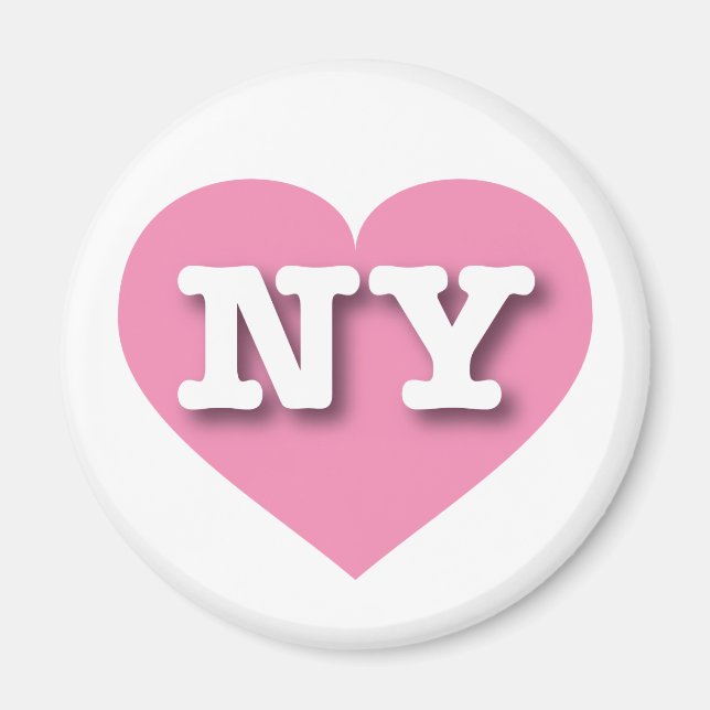 New York Rosa Heart - I kärlek NY Magnet (Framsidan)