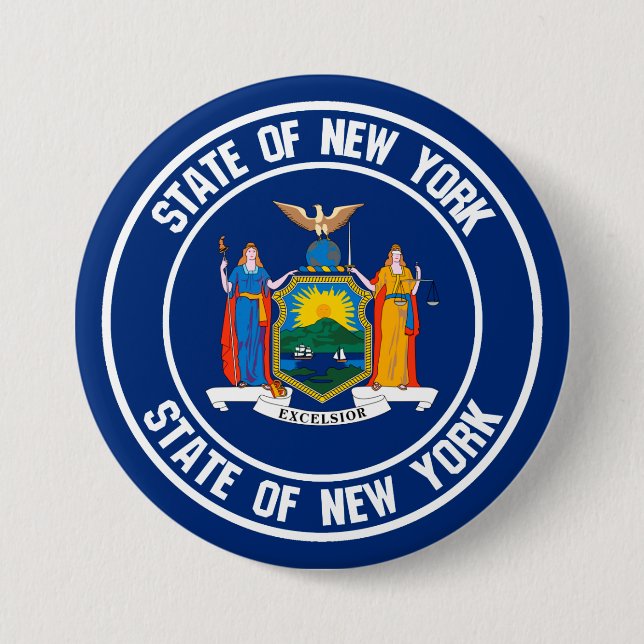 New York Round Emblem Knapp (Framsida)