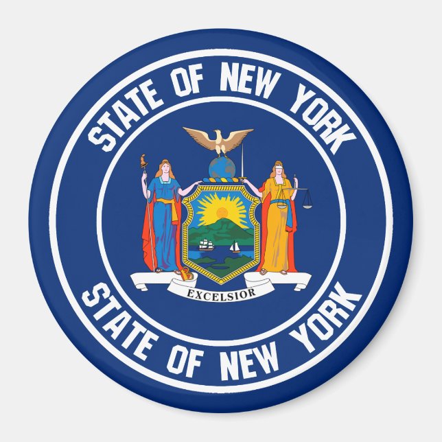 New York Round Emblem Magnet (Framsidan)