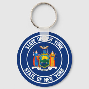 New York Round Emblem Nyckelring