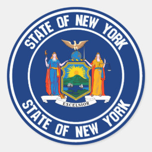 New York Round Emblem Runt Klistermärke