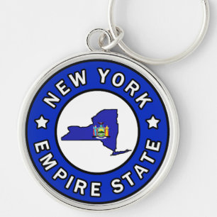 New York Rund Silverfärgad Nyckelring
