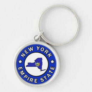 New York Rund Silverfärgad Nyckelring