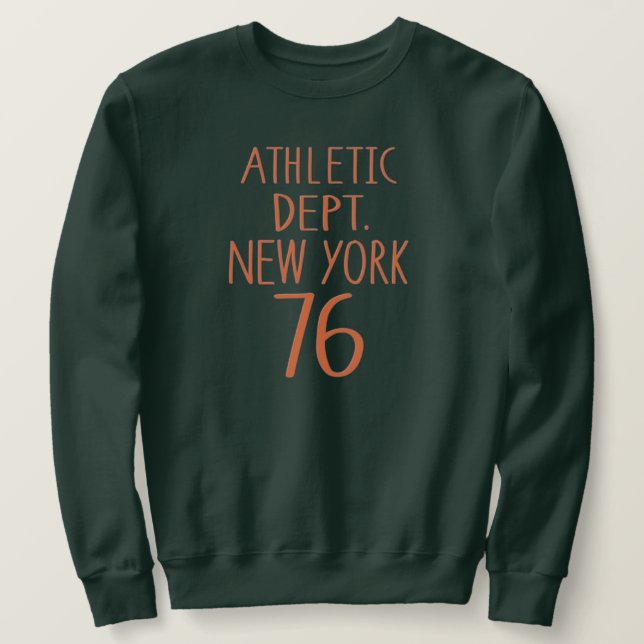 New York runing college athletic sport varsity Lång Ärmad Tröja (Design framsida)