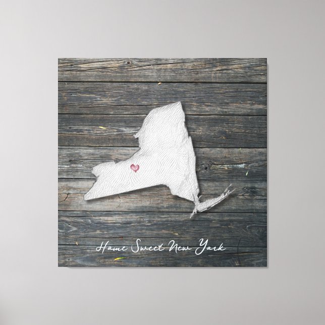 New York Rustic Stretched Canvas Print (Framsida)