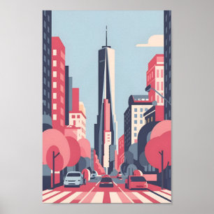 New York Scape 4K Vector Serene Poster