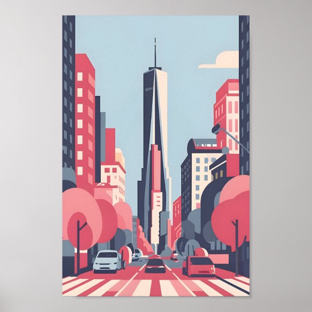 New York Scape 4K Vector Serene Poster (Framsidan)