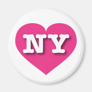 New York Shock rosa Heart - I kärlek NY Magnet