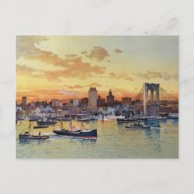 NEW YORK SKYLINE 1896 VYKORT (Framsida)