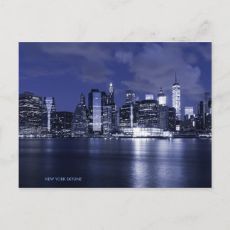 New York Skyline Bathed in Blue Vykort