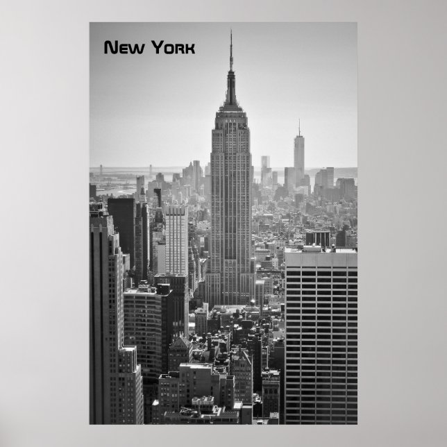 New York Skyline, Black and White Poster (Framsidan)