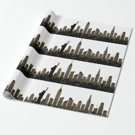 New York Skyline Black Big Apple Modern City Presentpapper