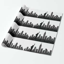 New York Skyline Black Big Apple Modern City Presentpapper