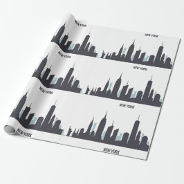 New York Skyline Black Big Apple Modern City Wrapp Presentpapper