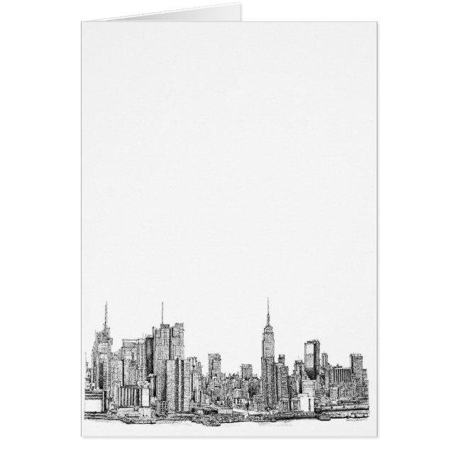 New York skyline bläck Hälsningskort (Framsidan)
