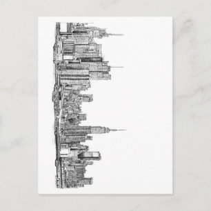 New York skyline bläck Vykort