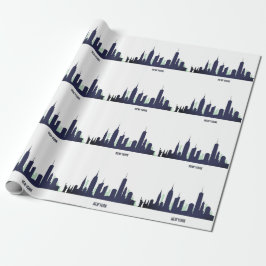 New York Skyline Blue Big Apple Modern City Presentpapper