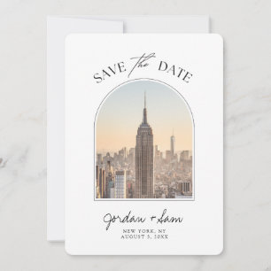 New York Skyline Bröllop spara datum Inbjudningar