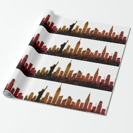 New York Skyline Brown Big Apple Modern City Presentpapper