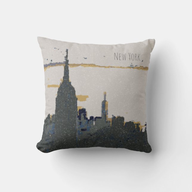 New York Skyline dekorativ kudde (Framsida)