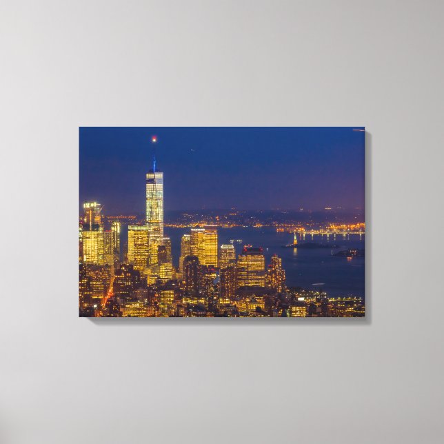 New York Skyline efter sunset 24*16 Canvastryck (Framsida)