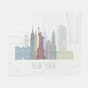 New York Skyline Fleecefilt