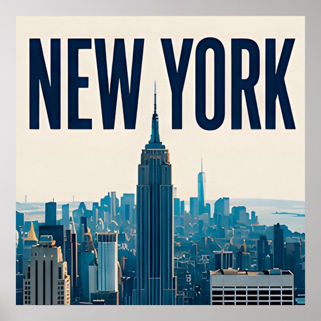 New York Skyline Frihetsgudinnan Resesign Poster (Framsidan)