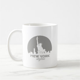 New York Skyline Frihetsgudinnan Silhouette Kaffemugg