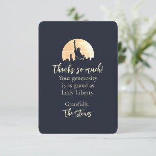 New York Skyline Frihetsgudinnan Silhouette Tack Kort