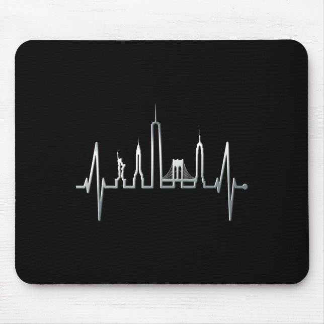 New York Skyline Heartbeat Love Statue Of Liberty  Musmatta (Framsidan)