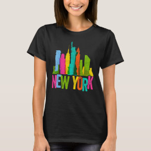 New York Skyline Heartslag Frihetsgudinnan I Lov T Shirt