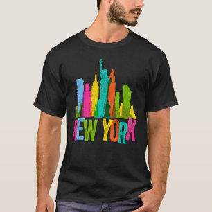 New York Skyline Heartslag Frihetsgudinnan I Lov T Shirt