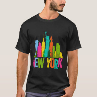 New York Skyline Heartslag Frihetsgudinnan Kärlek T Shirt