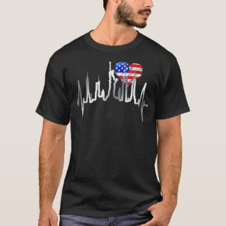 New York Skyline Heartslag Frihetsgudinnan US Fl T Shirt