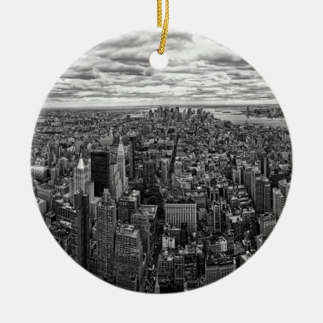 New York Skyline Julgransprydnad Keramik (Framsidan)