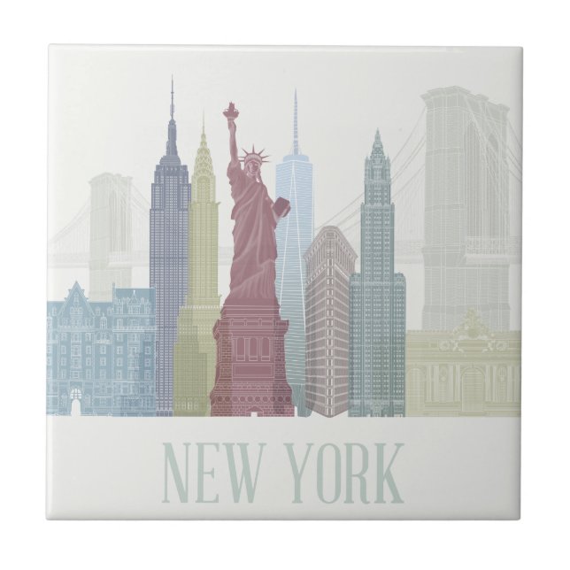 New York Skyline Kakelplatta (Framsidan)