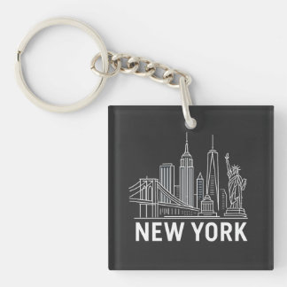 New York Skyline Keychain - Iconic City Landmark S