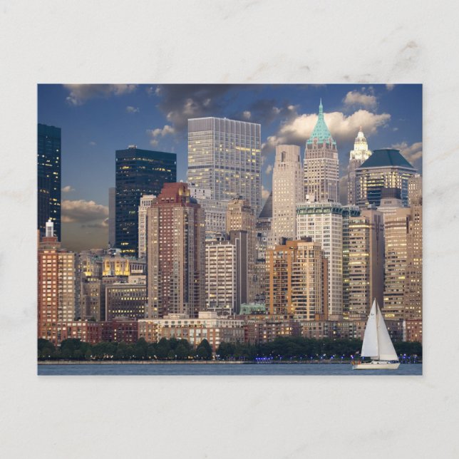 New York Skyline Manhattan Hudson Vykort (Framsida)