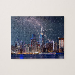 New York Skyline med blixten Pussel