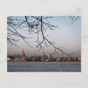 New York Skyline med Måne Vykort