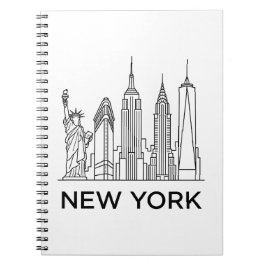 New York Skyline Minimalistisk Linje Konst Anteckningsbok