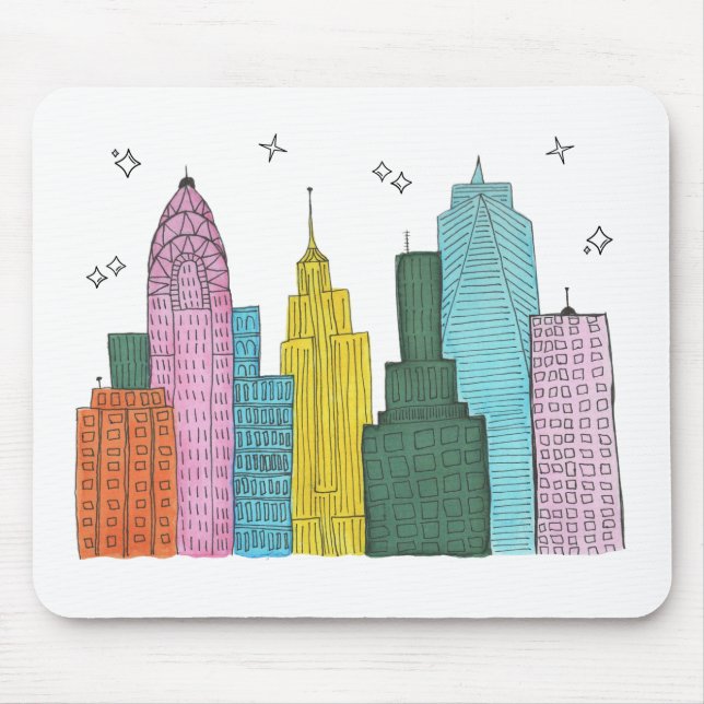 New York Skyline Mousepad Musmatta (Framsidan)