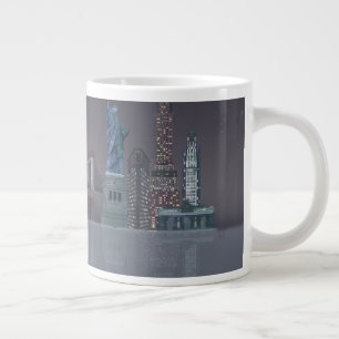 New York Skyline Nattreflektioner Jumbo Mugg