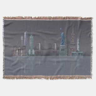 New York Skyline Night Reflektion Filt