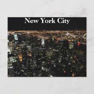 New York Skyline på natten Vykort
