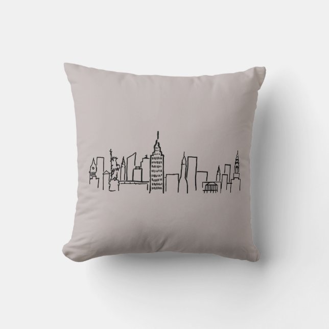 New York Skyline Pillow Kudde (Framsida)