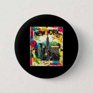 New york skyline punk grunge vintage retro graffit knapp
